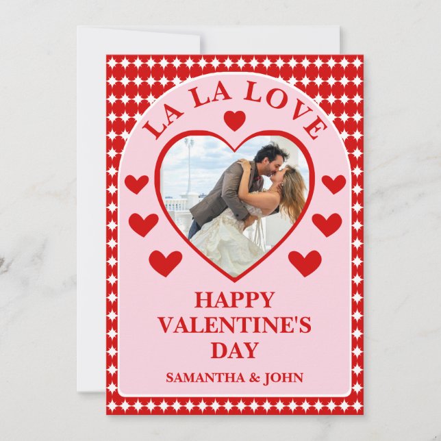 Tarjeta Festiva La La Love Valentine’s Day Couple Photo (Anverso)