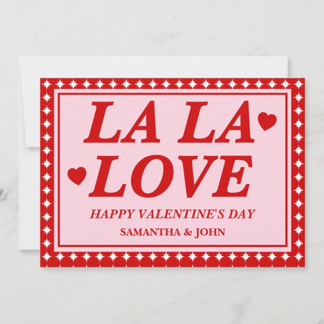 Tarjeta Festiva La La Love Valentine’s Day Romantic Card (Anverso)