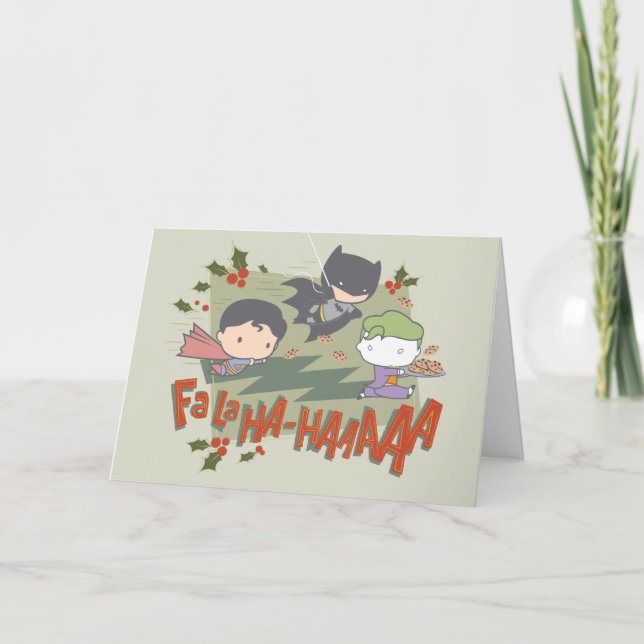 Tarjeta Festiva La Liga de la Justicia es la teoría de las galleta (Anverso)