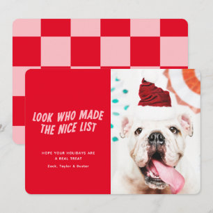 Tarjeta Festiva La Lista Buena   Foto de Perro Navideño