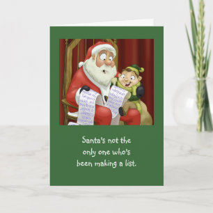 Tarjeta Festiva La lista de Navidades (tarjeta)