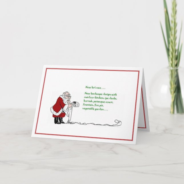 Tarjeta Festiva La lista de Santa (Anverso)