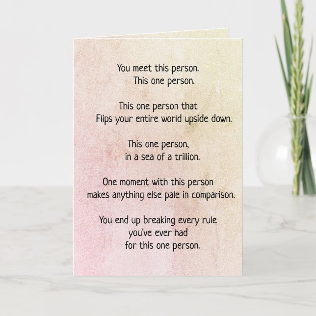 Tarjeta Festiva La llama gemela envuelve el poema UNO (Anverso)