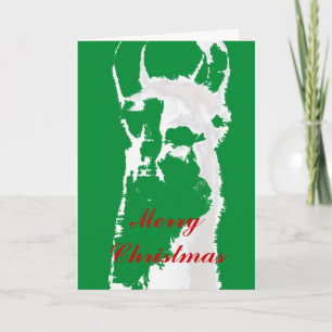 Tarjeta Festiva La llama Graphhic verde desea las Felices Navidad,