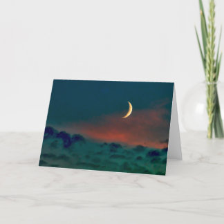 Tarjeta Festiva La luna se mete en su cama de nubes