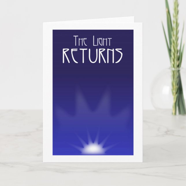 Tarjeta Festiva La luz regresa (Anverso)