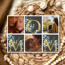 Tarjeta Festiva La madre del eucalipto verde tres fotos del Día de