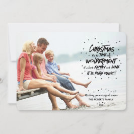 Tarjeta Festiva La magia de los Navidades en las vacaciones fotogr