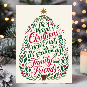 Tarjeta Festiva La magia de los Navidades, familiares y amigos