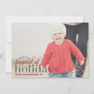 Tarjeta Festiva La más feliz de las vacaciones   Saludo fotográfic