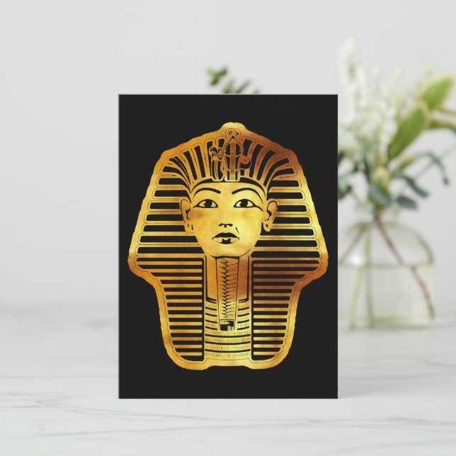 Tarjeta Festiva La máscara egipcia de oro de Tutankhamun (Anverso de pie)