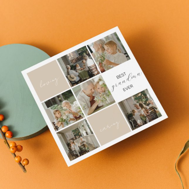 Tarjeta Festiva La mejor abuela del mundo | Fotocolage | Mocha (Subido por el creador)