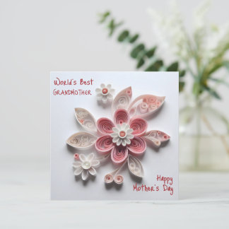 Tarjeta Festiva La mejor abuela simple y llana flor del nieto