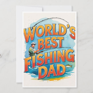 Tarjeta Festiva La mejor acuarela de papá pescador del mundo