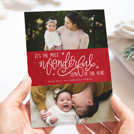 Tarjeta Festiva La mejor época del año foto roja