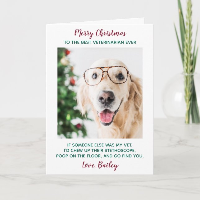 Tarjeta Festiva La mejor foto de un Mascota veterinario personaliz (Anverso)