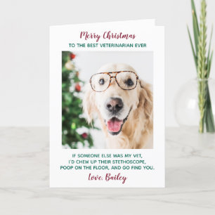 Tarjeta Festiva La mejor foto de un Mascota veterinario personaliz