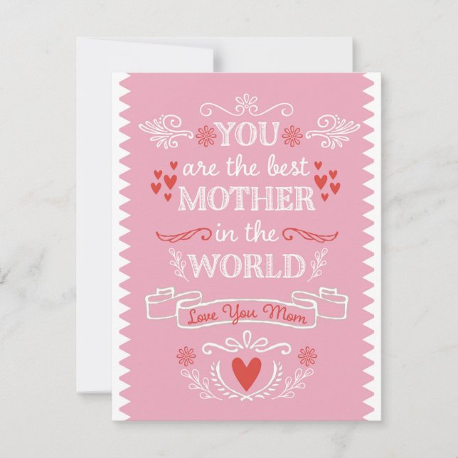 Tarjeta Festiva La mejor madre del mundo (Anverso)