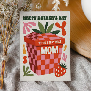 Tarjeta Festiva La Mejor Mamá Cuadrada Retro Día de la Madre