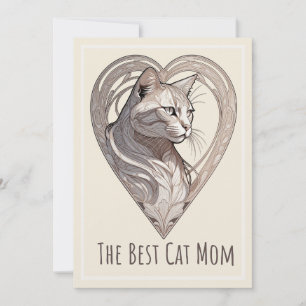 Tarjeta Festiva La Mejor Mamá de Gatos - Matriarca Felina Moderna