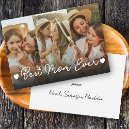 Tarjeta Festiva La mejor mamá del día de los tres Collages de foto