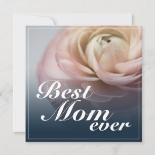 Tarjeta Festiva La Mejor Mamá del Mundo con Rosa Rosa Grande