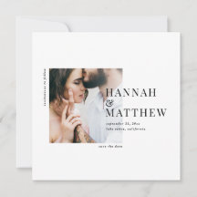 La moderna tipografía fotografía de la boda salva