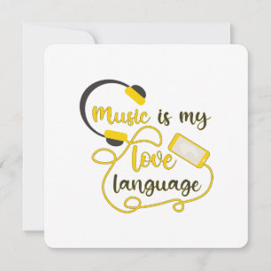 Tarjeta Festiva La música es mi lenguaje del amor frase romántica