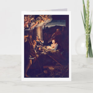 Tarjeta Festiva La natividad de Antonio Allegri DA Correggio