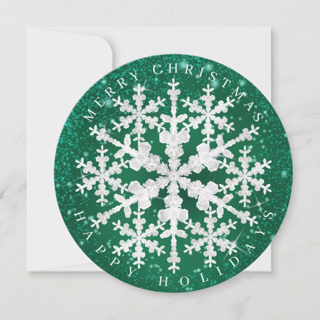 Tarjeta Festiva La nieve engaña el blanco verde (Anverso)