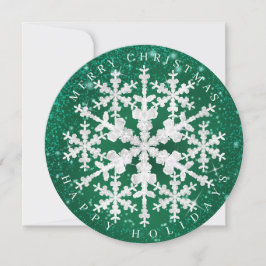 Tarjeta Festiva La nieve engaña el blanco verde