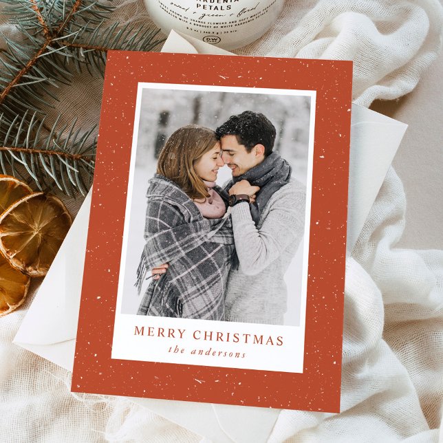 Tarjeta Festiva La nieve moderna arde en la foto de óxido (Subido por el creador)