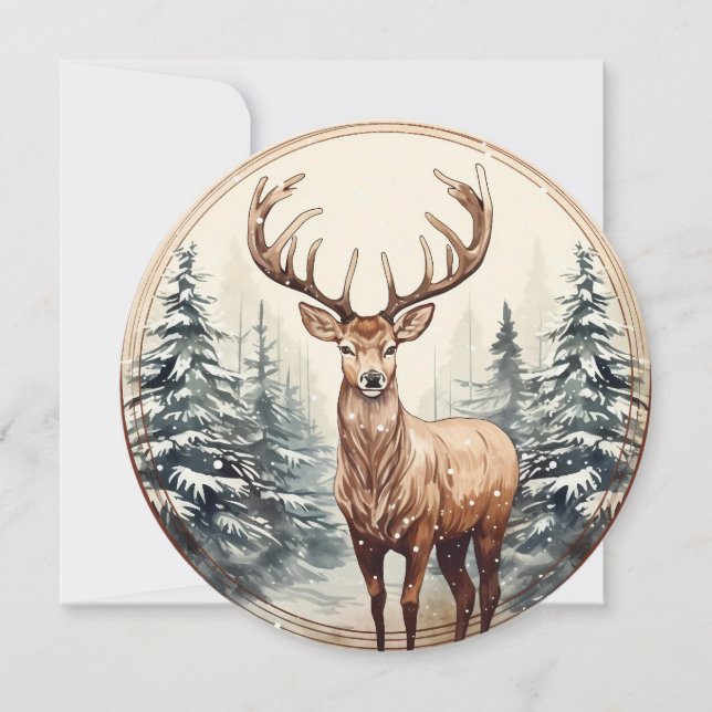 Tarjeta Festiva La nieve silenciosa - Un momento de Navidades de W (Anverso)