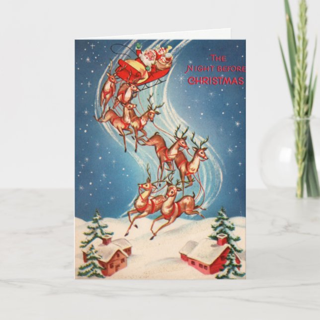 Tarjeta Festiva La Noche Antes De Los Navidades. (Anverso)