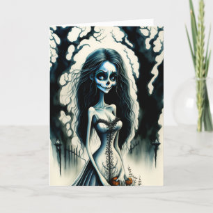Tarjeta Festiva La Novia Embrujada de Halloween