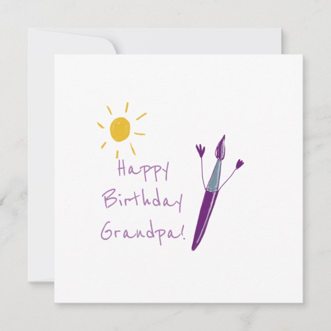Tarjeta Festiva La obra de arte de tu hijo para el abuelo (Anverso)