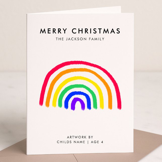 Tarjeta Festiva La obra de arte propia de tu hijo | Niños Navidade (Subido por el creador)