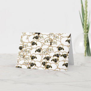 Tarjeta Festiva La oveja se acuesta, deseándole a Ewe una Feliz Na