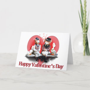 Tarjeta Festiva La pareja El día de San Valentín Foxy