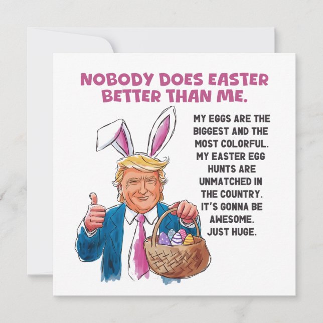 Tarjeta Festiva La Pascua de Donald Trump (Anverso)