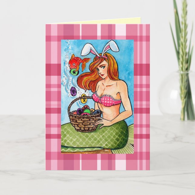 Tarjeta Festiva La Pascua Mermad y su pequeña ayudante (Anverso)