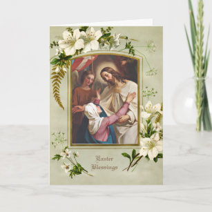 Tarjeta Festiva La Pascua Religiosa Católica Jesús Resurrección Ma