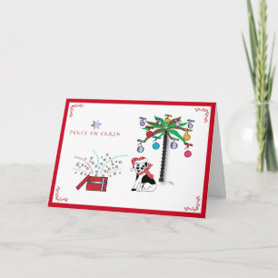 Tarjeta Festiva La paz, el caprichoso saludo de la temporada de fe