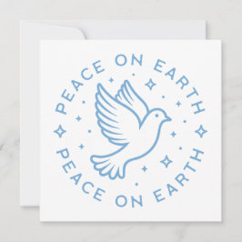 Tarjeta Festiva La paz en la tierra dove estética azul