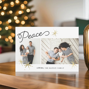 Tarjeta Festiva La paz estrellada   Dos fotos