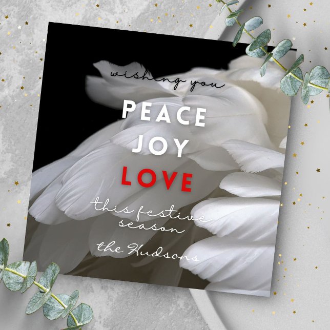 Tarjeta Festiva La paz moderna Alegría amar a los Navidades de plu (Subido por el creador)