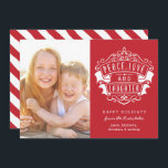 Tarjeta Festiva La paz moderna, el amor y la risa | Rojo<br><div class="desc">Fun,  moderno estilo de las tarjetas de fotos de vacaciones!</div>