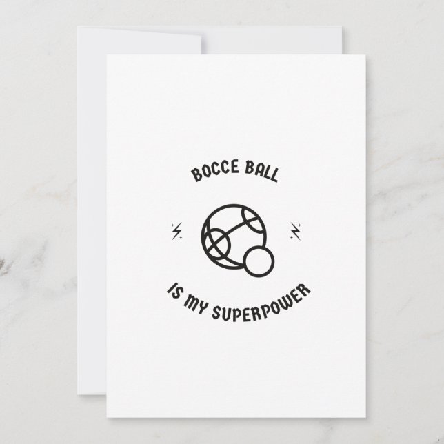 Tarjeta Festiva La pelota de Bocce es mi superpotencia (Anverso)