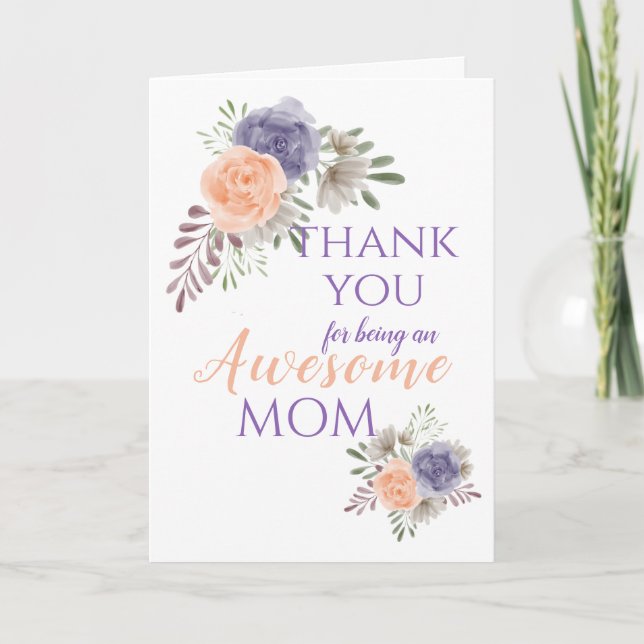 Tarjeta Festiva La Peonia del Día de la Madre Floral (Anverso)