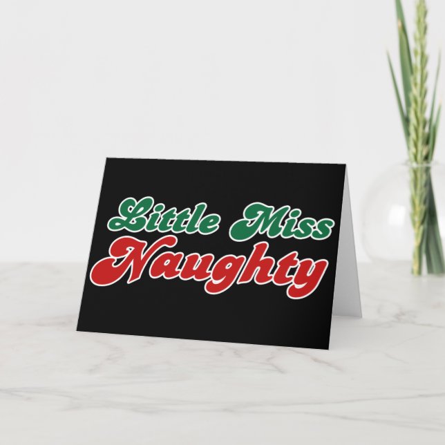 Tarjeta Festiva La pequeña señorita Naughty (Anverso)